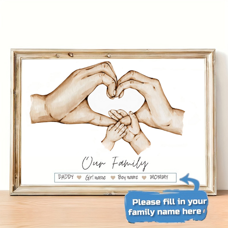 Personalized Name Box - 맞춤형 가족 이름 캔버스 그림 미니멀리스트