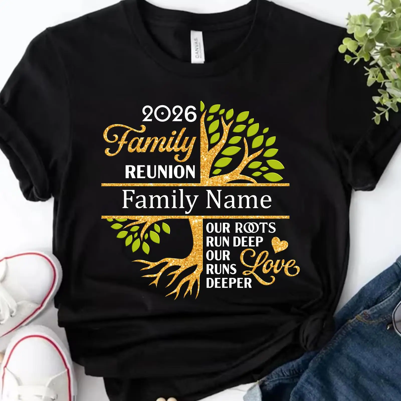 Family Tree Print - 2026 맞춤형 가족 모임 티셔츠 개인
