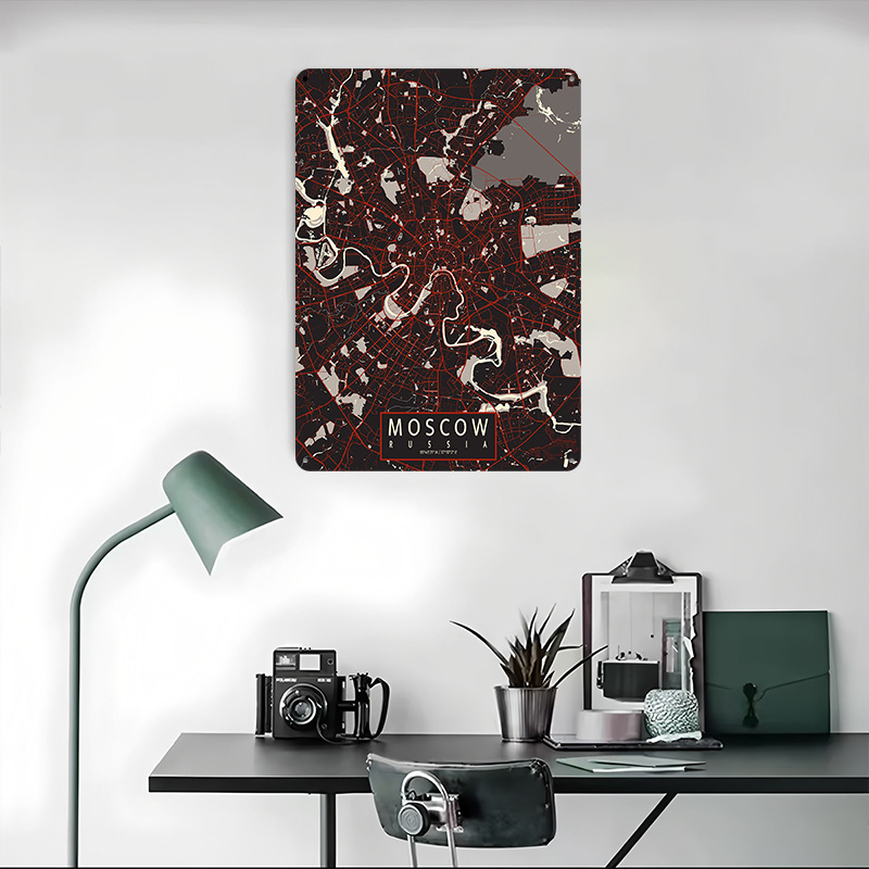모스크바 도시 지도 벡터 금속 포스터 맞춤형 벽 예술  - Custom Map Poster 리뷰 및 가격