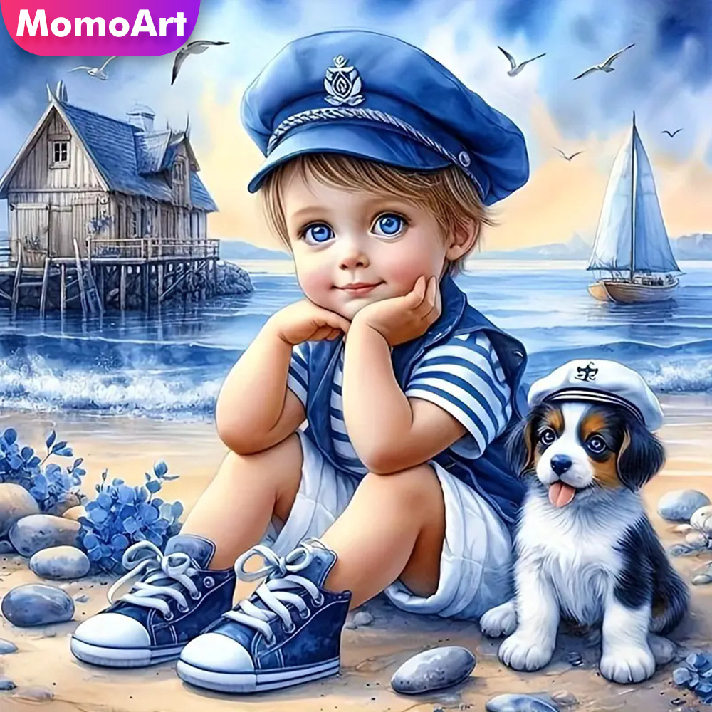 Momoart 전체 다이아몬드 페인팅 아이 소년 초상화 - Photo Mosaic Print 리뷰 및 가격