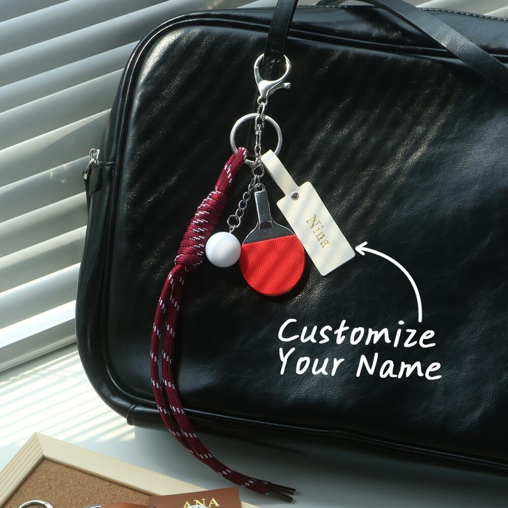 맞춤형 이름 스포츠 테마 키체인, 화려한 공과 라켓이  - Monogram Keychain Leather 리뷰 및 가격
