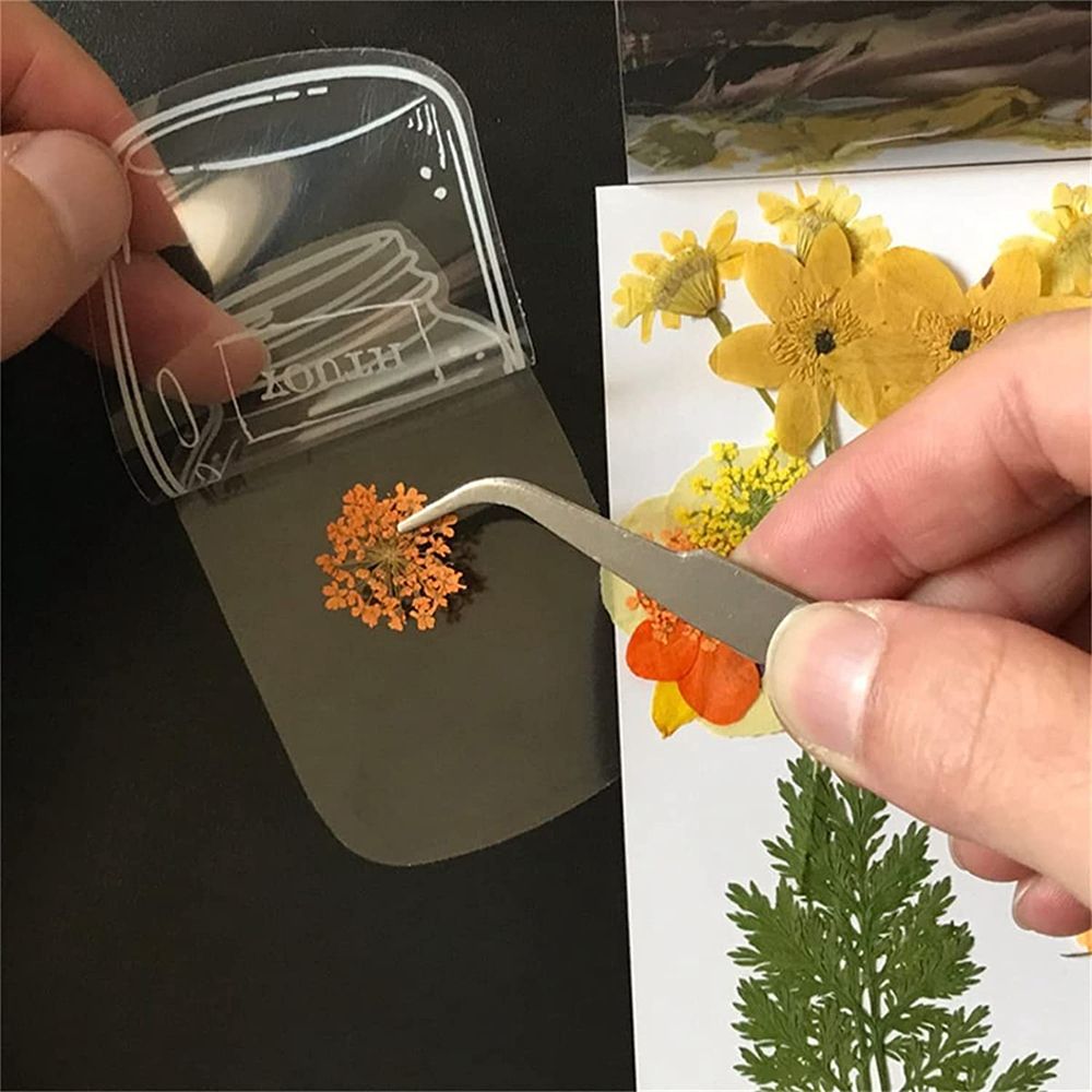 수제 DIY 투명 말린 꽃 책갈피 스티커, 식물 표본  - Dried Flower Bookmark 리뷰 및 가격