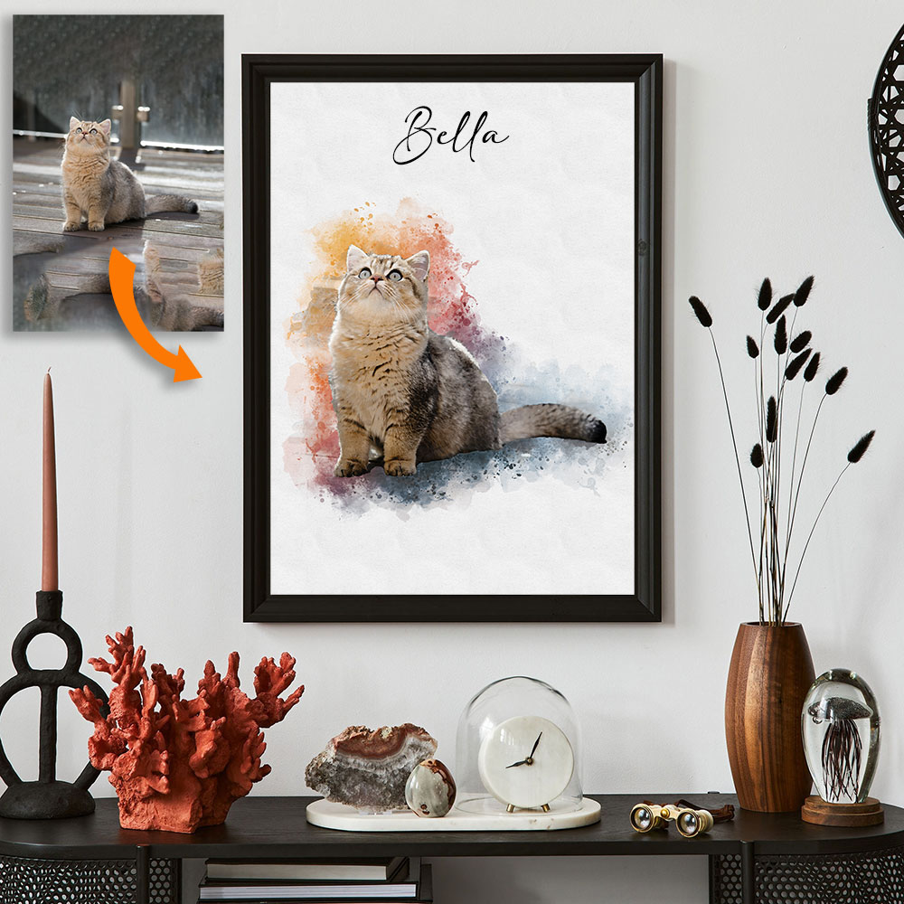 사진으로 만든 맞춤 애완동물 초상화 - 개인 맞춤 고양 - Pet Portrait Custom 리뷰 및 가격