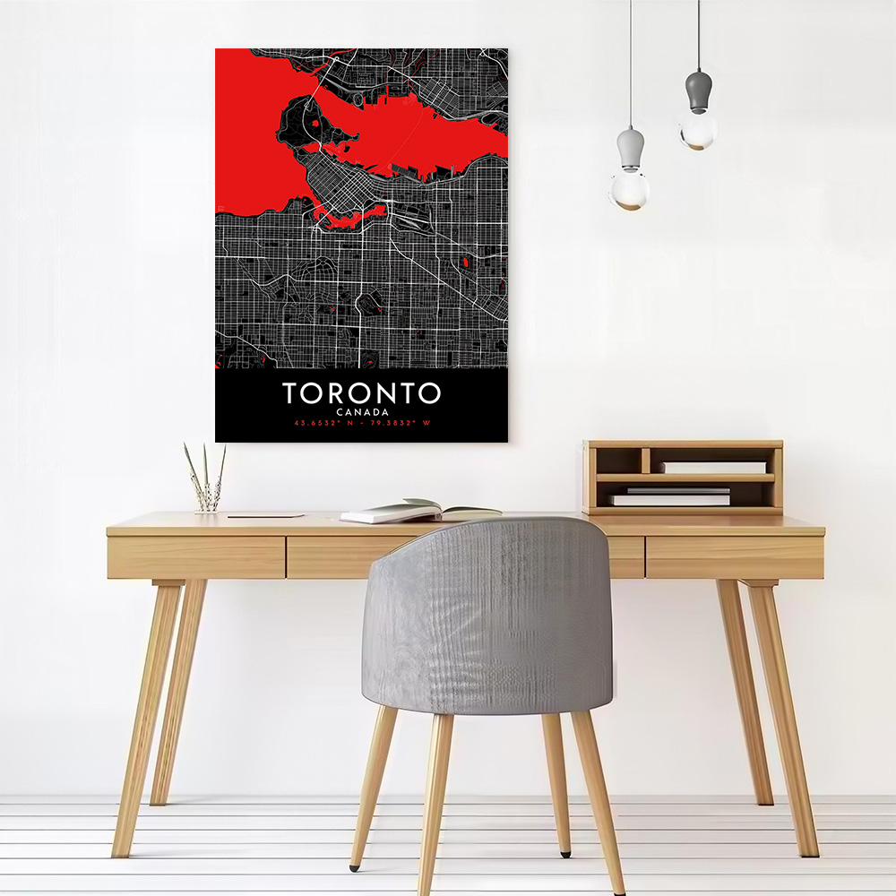 토론토 다크 맵 캔버스 벽 아트 포스터 맞춤형 사진 인 - Custom Map Poster 리뷰 및 가격