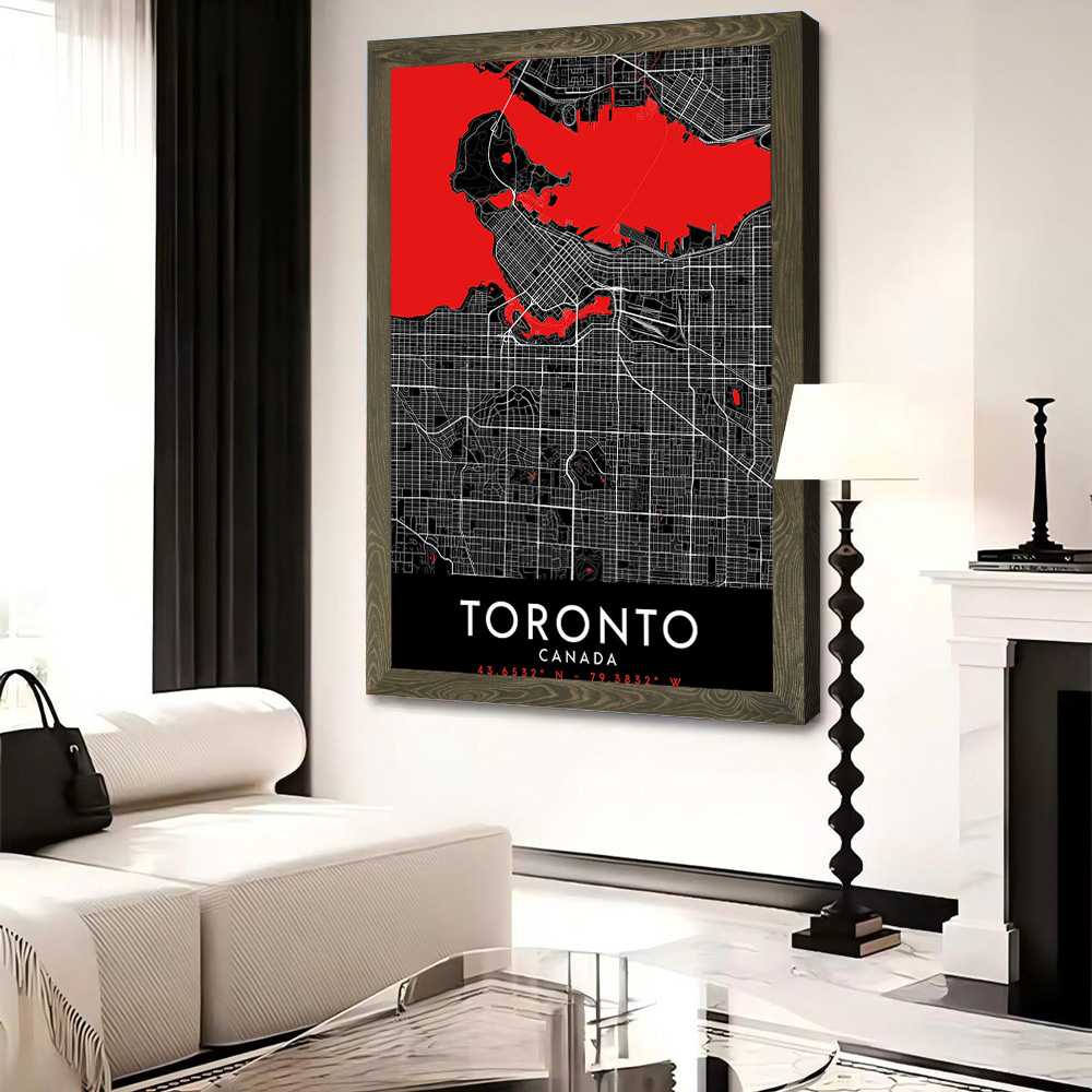 토론토 다크 맵 캔버스 벽 아트 포스터 맞춤형 사진 인 - Custom Map Poster 리뷰 및 가격