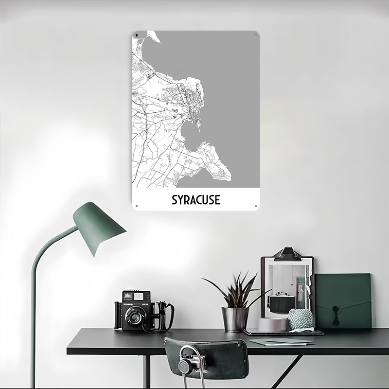 시라큐스 시티 맵 금속 포스터 맞춤형 벽 장식 레트로  - Custom Map Poster 리뷰 및 가격