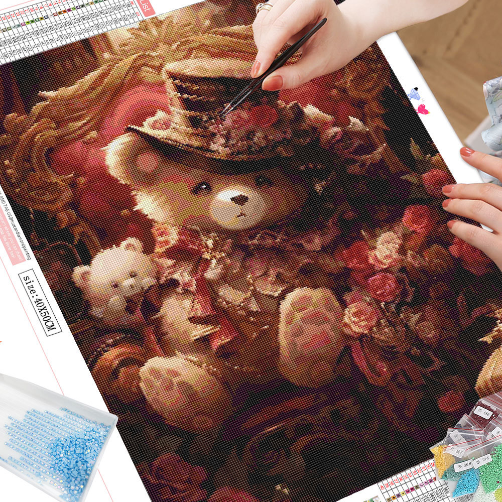 프레임리스, 만화 다이아몬드 페인팅 완성 키트 테디베어 - Photo Mosaic Print 리뷰 및 가격
